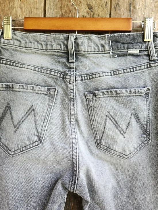 MOTHER Superior Women's Jeans 25 The Ditcher Crop Shadow Dancing Gray Wash - Picture 4 of 12